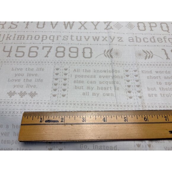 Moda Fabrics 19" x 46" Cotton Fabric Panel with Inspirational Quotes & Alphabet - Picture 7 of 9